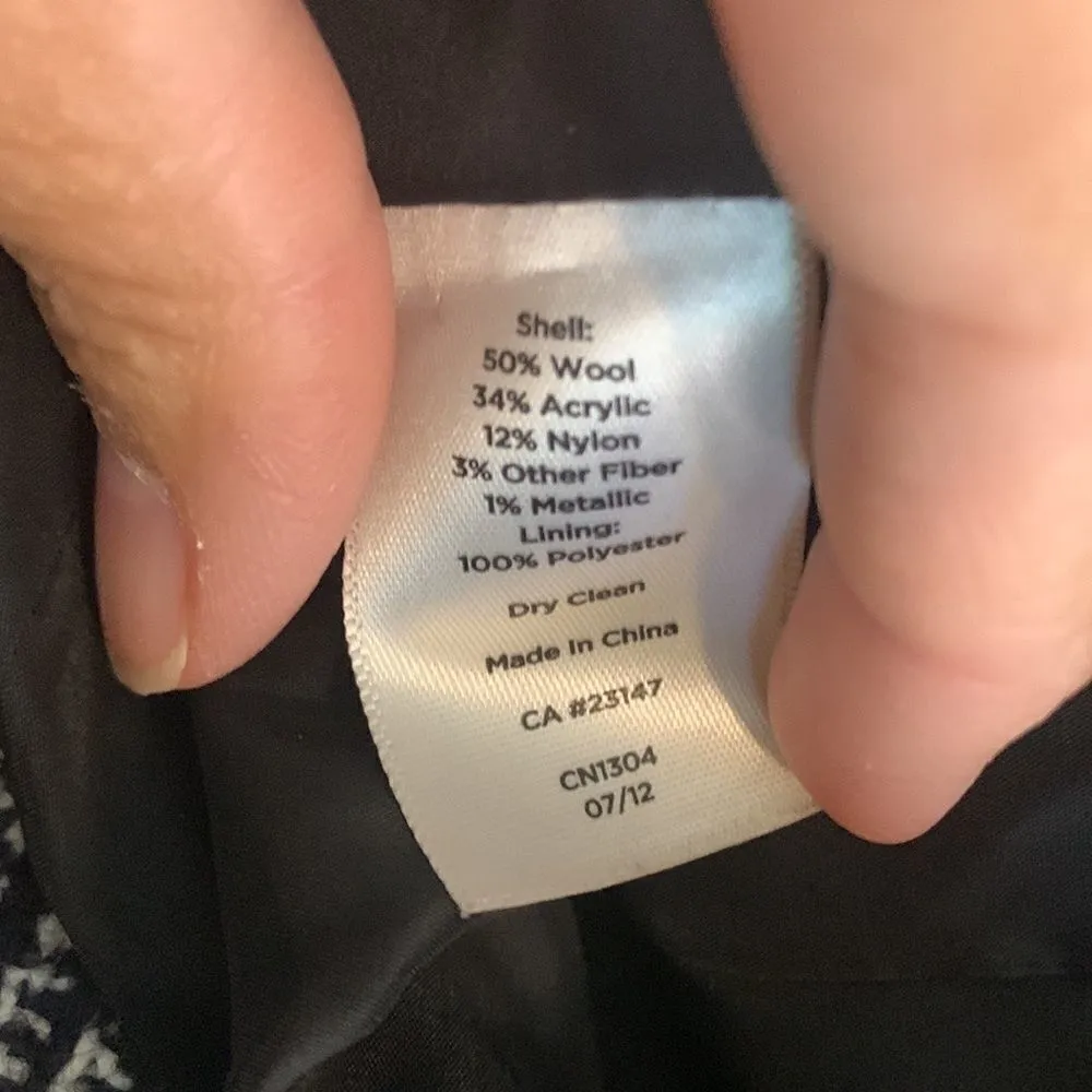 Talbots Black and White wool blend‎ plaid  jacket size 6 - Image 7