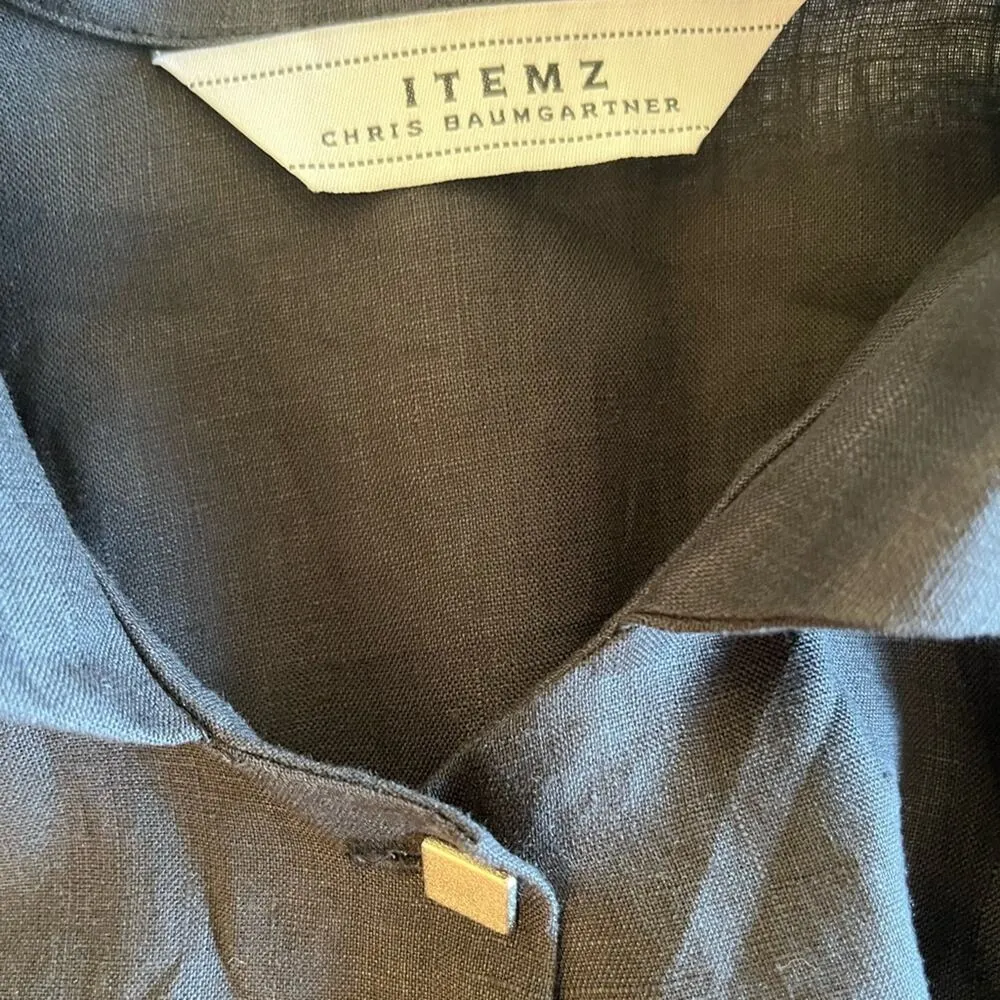Itemz Linen jacket. One size fits most. New with tags Black - Image 4