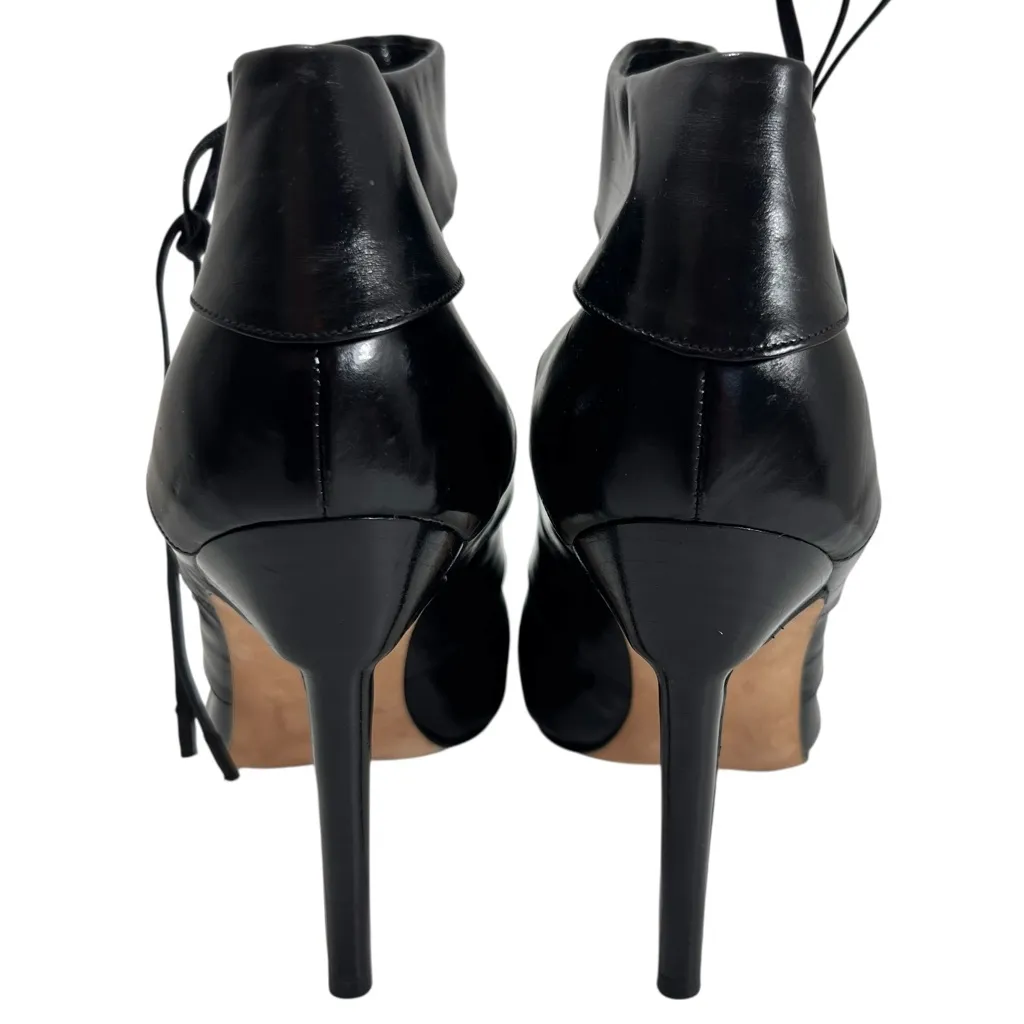 Manolo Blahnik M-Fertiti Fodera Leather Ankle Stiletto Boots - Image 11