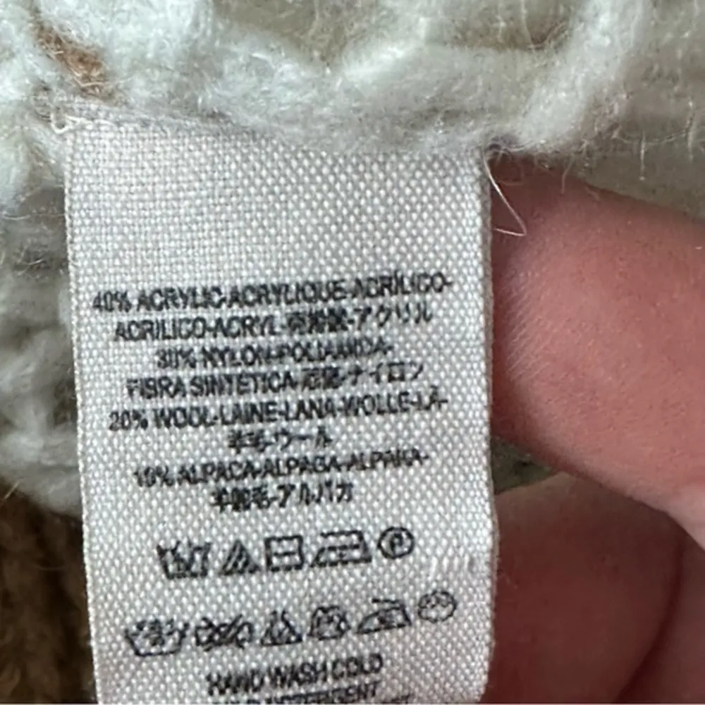 Free People Women’s Size S Tan Beige Cream Striped Color Block Loose Fit Sweater - Image 6