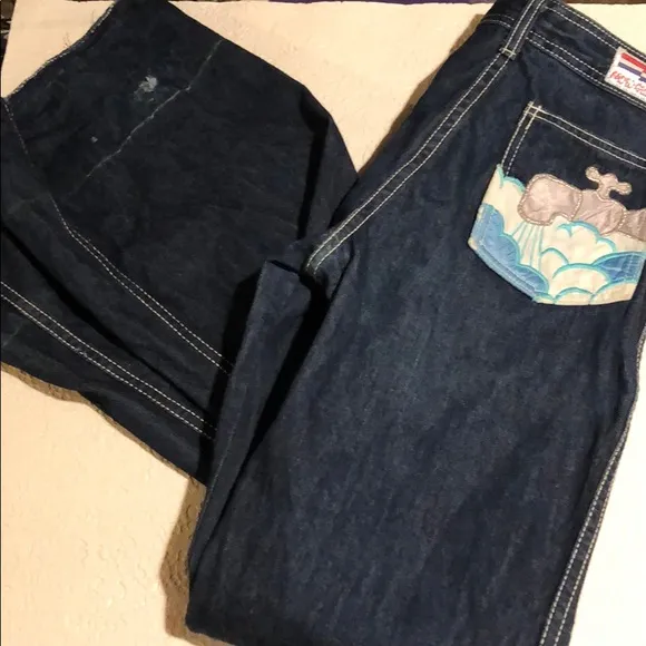 70’s Rigid Denim True Vintage 1970’s Jeans Faded Glory waterworks 27/5 uncut - Image 3