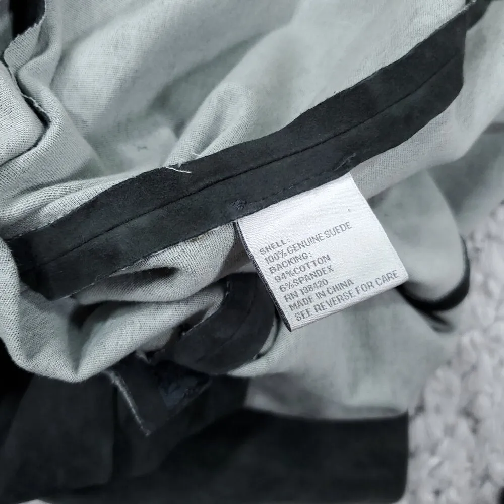 READ Carlisle New York Suede Leather Gray Green Leggings Skinny Pants Size 4 - Image 11