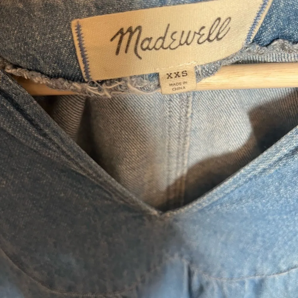 Madewell Demin jean Popover swing top v neck  shirt size xxs - Image 3