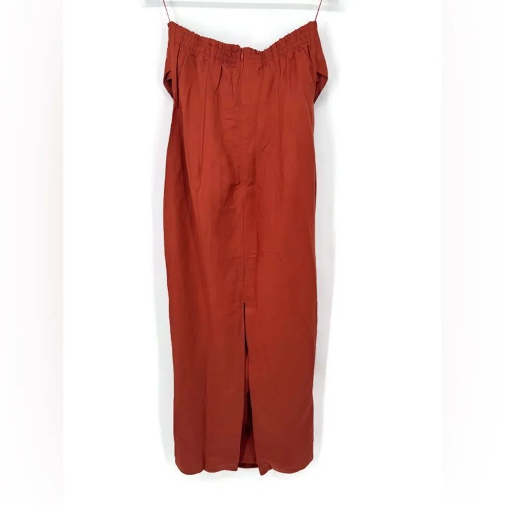 Rumer Roam Bandana Maxi Linen Chocolate Brown Cutouts Dress Med NWT‎ - Image 6
