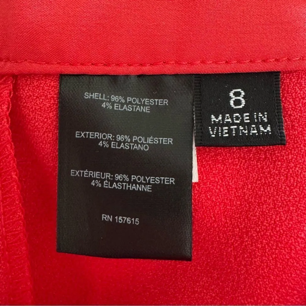 Tahari ASL Women's Wide-Leg Crepe Pants in Red Size 8 - Image 11