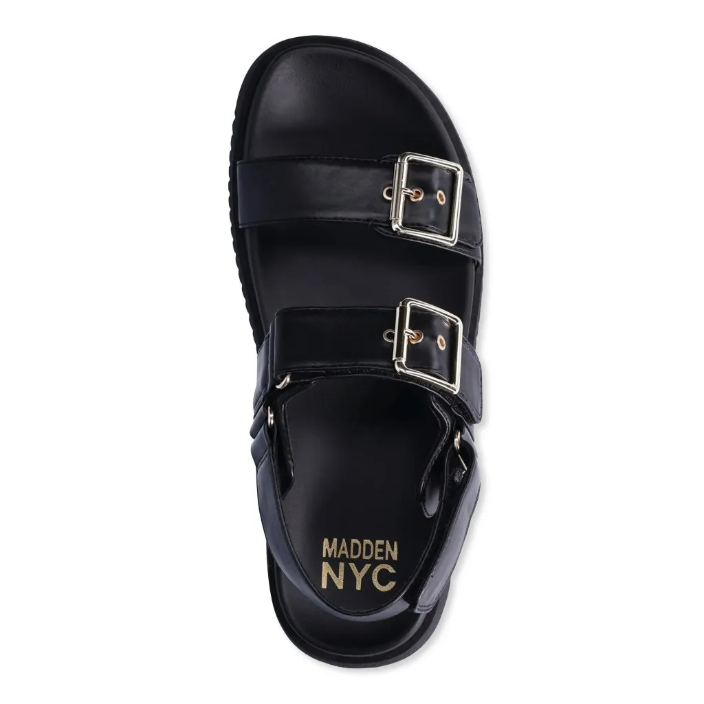 NWT Madden NYC Women's Black Double Buckle Footbed Sandals Size 6 - Image 3