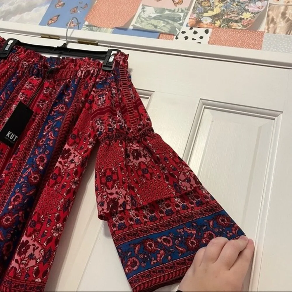 NWT Kut From the Kloth Jaida Off the Shoulder Ruffle Sleeve Dress Size Small - Image 4