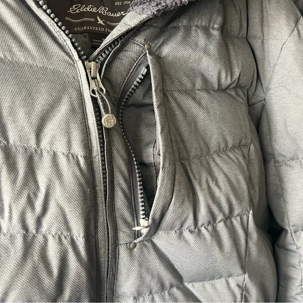 Eddie Bauer Grey Down Puffer Jacket Size XL - Image 7