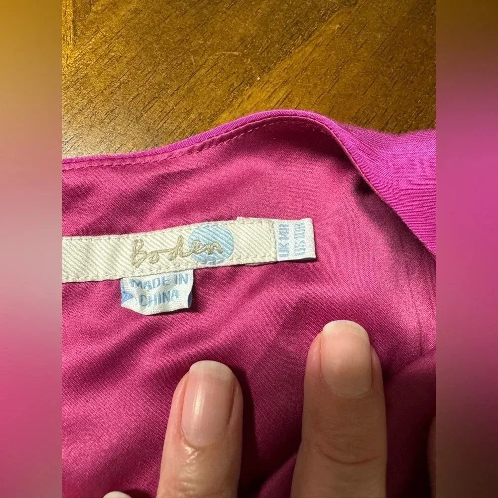 Boden Colorblock Shift Dress 3/4 Sleeve Viscose Office Preppy Career Size 10R Pink - Image 8