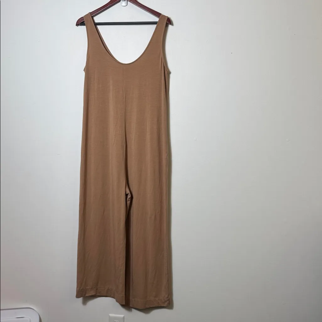 LOFT oversized Sleeveless tan lounge sleep Jumpsuit Small - Image 5