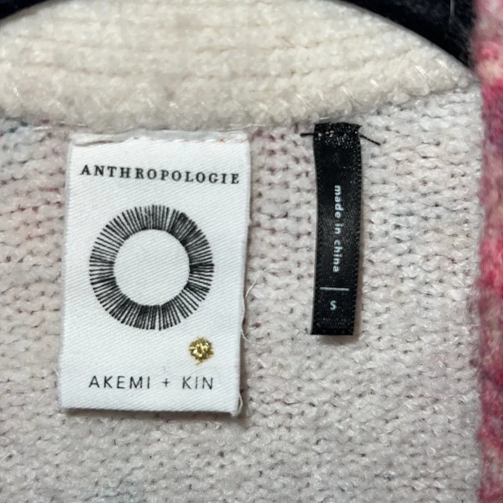 Anthropologie Natalia Floral Intarsia Cardigan Sweater Sz S Akemi Kin open front - Image 4