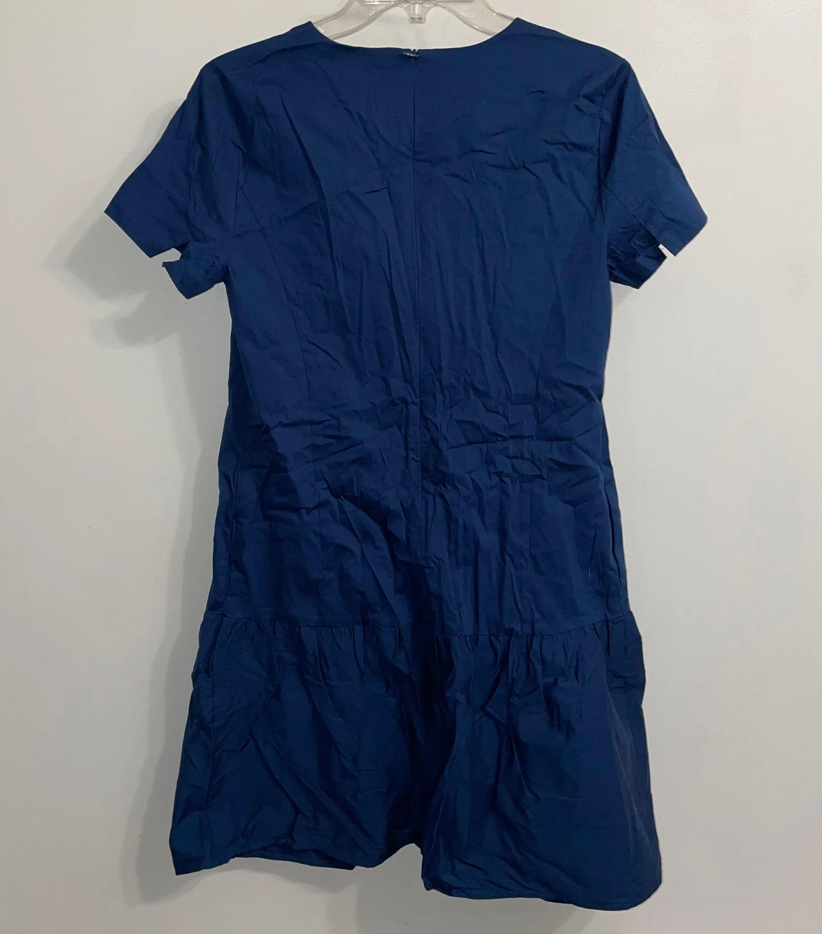 NWT $130  Blue Drop Waist Poplin Knee Length Ballet Neck Dress XS - Image 3