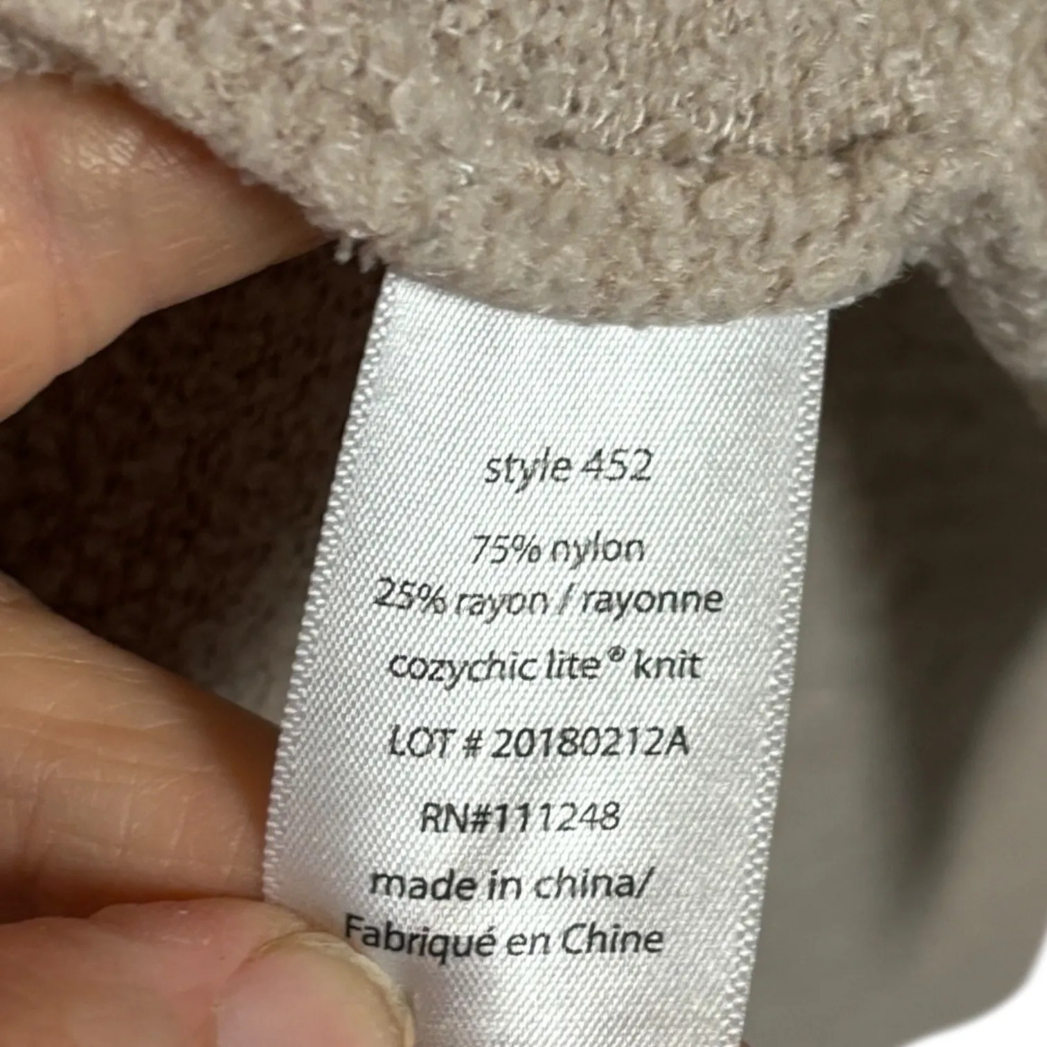 Barefoot Dreams CozyChic Lite Cardigan Shawl Collar Drape Pockets Beige Tan sz M - Image 7