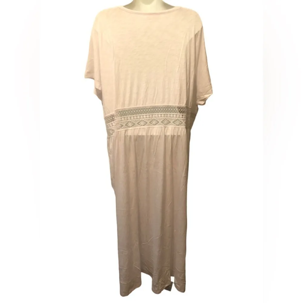 Belle Beach by Kim Gravel Regular Slub Knit Tie Front Cover Up QVC 1X Beach Wear White - Image 9