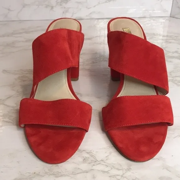 Louise et cie red orange suede strappy block heels  shoes size 8.5m - Image 5