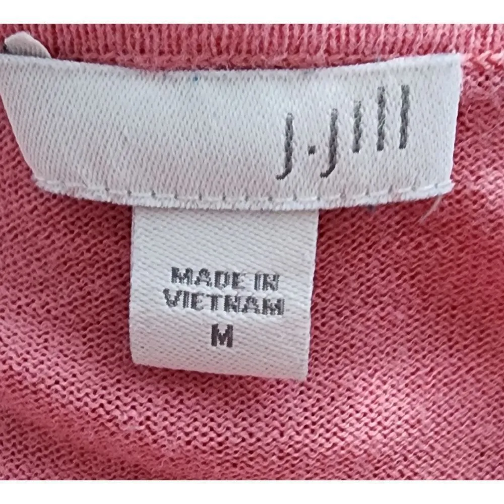 J. Jill Soft Pink Long Sleeve Crewneck Sweater‎ Cotton Blend Casual Comfort Size M - Image 6