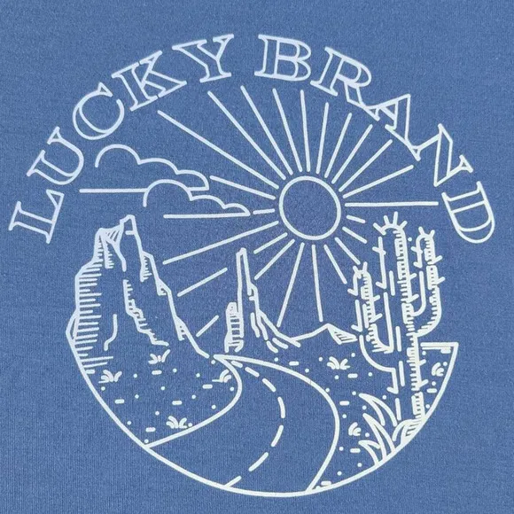 Lucky Brand | NWOT | Small | Women's Blue Desert Graphic Short Sleeve T-Shirt - Image 2