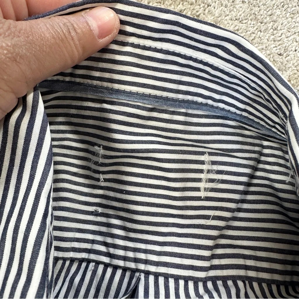 J. Crew Women’s Classic-Fit Crisp Cotton Poplin Shirtdress Longsleeve Striped L - Image 11