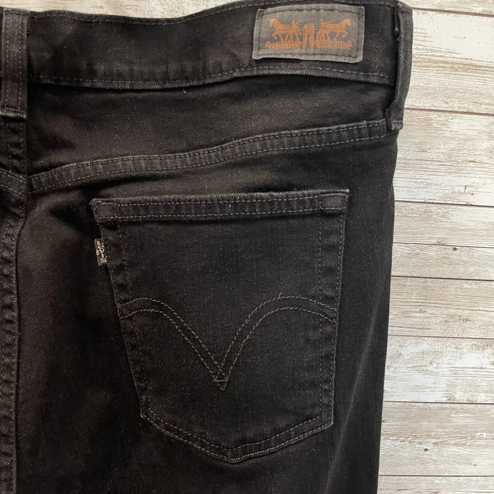 Levi's 515 Womens 12 Jeans Boot Cut Black Stretch Denim‎ Western Casual Rodeo - Image 6