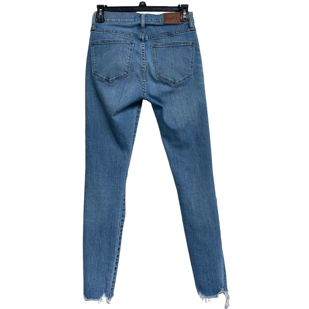 Madewell SZ 25 - 9" High-Rise Skinny Jeans Zip-Fly Stretch Whiskered Distressed - Image 5