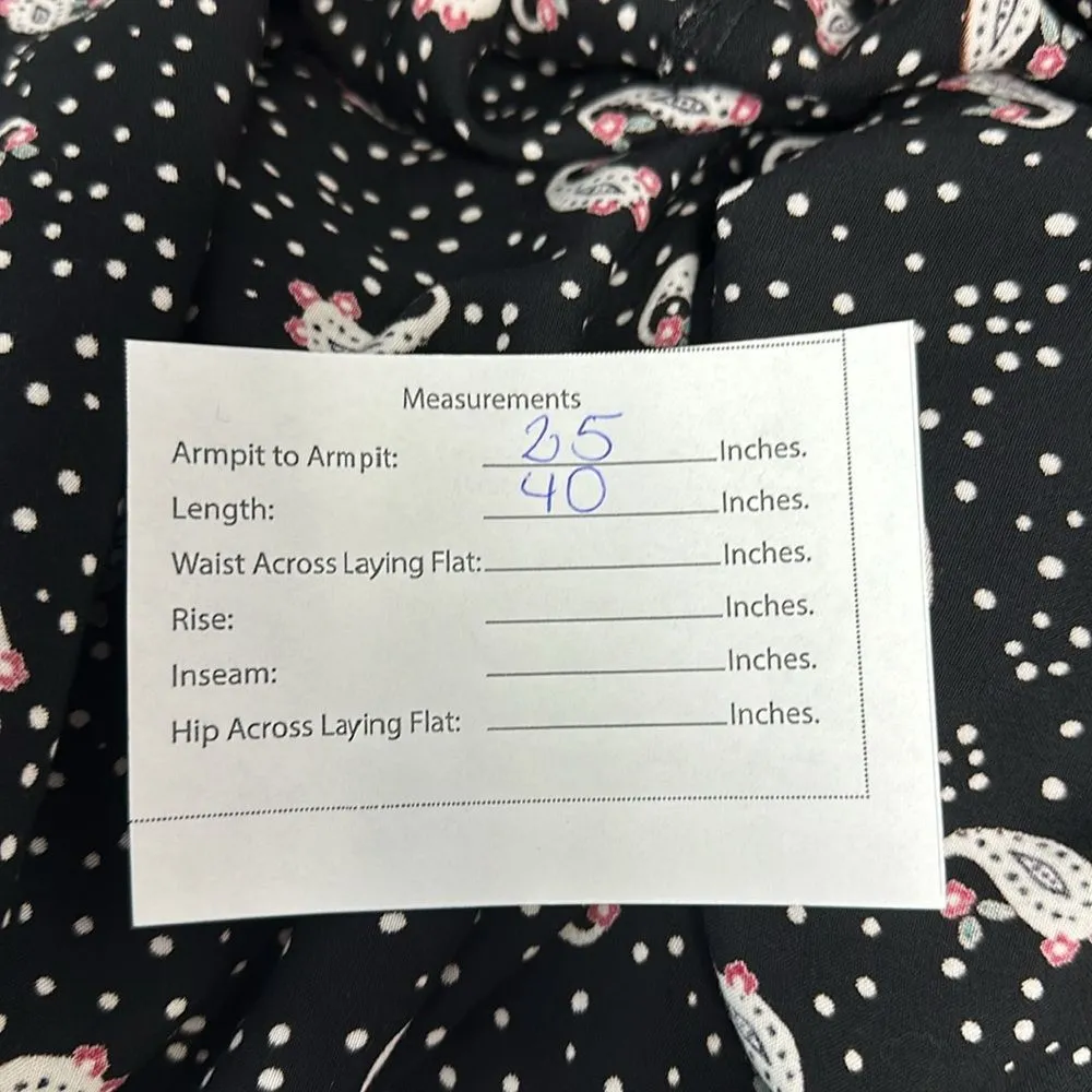 Romantic Gypsy Womens Dress/Tunic/Top Paisley Long Sleeves Keyhole Neck Sz3X Black Size 3X - Image 13