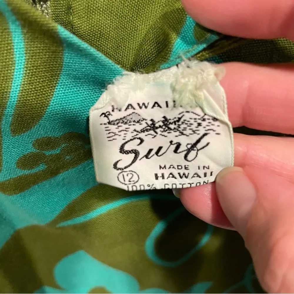 Vintage 60’s olive floral flutter v - Image 10