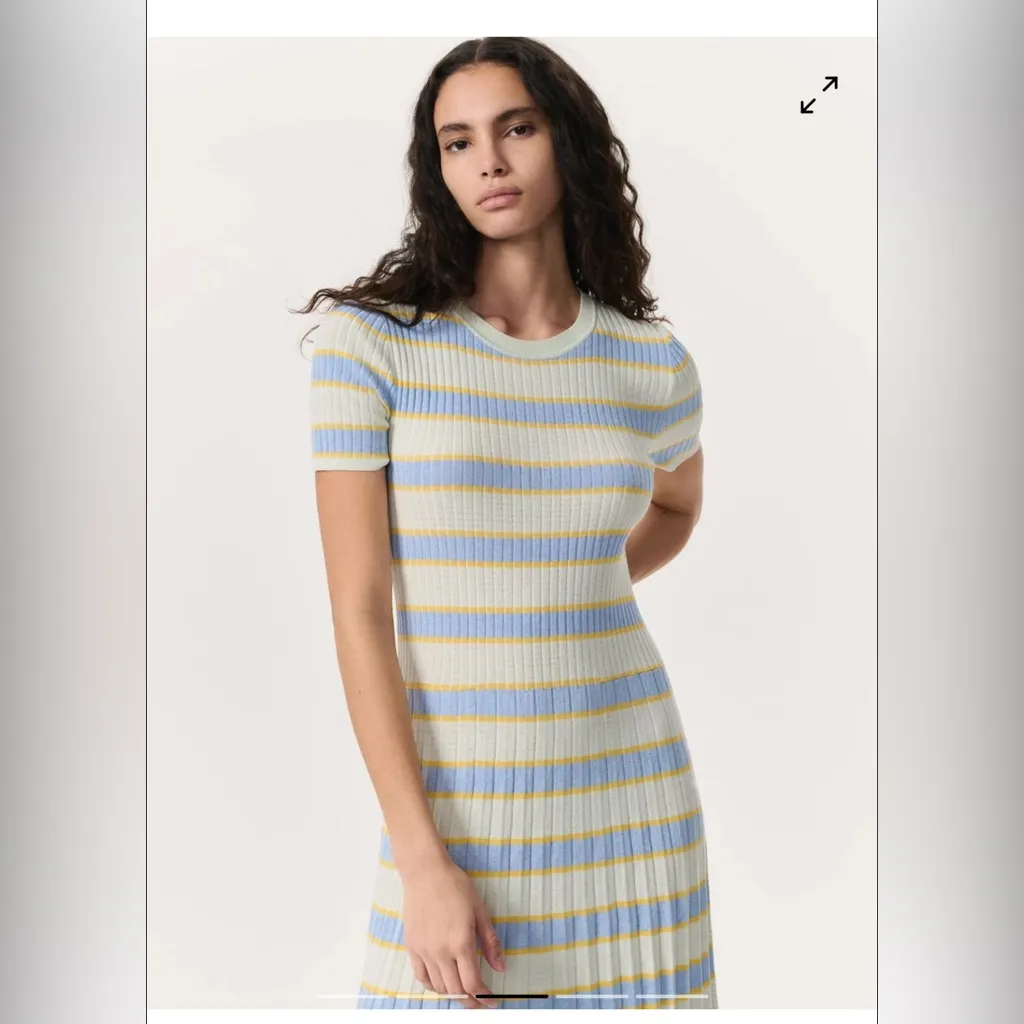 New with Tags Rag & Bone Eloise Striped Rib Knit Midi Dress Sz M - Image 3