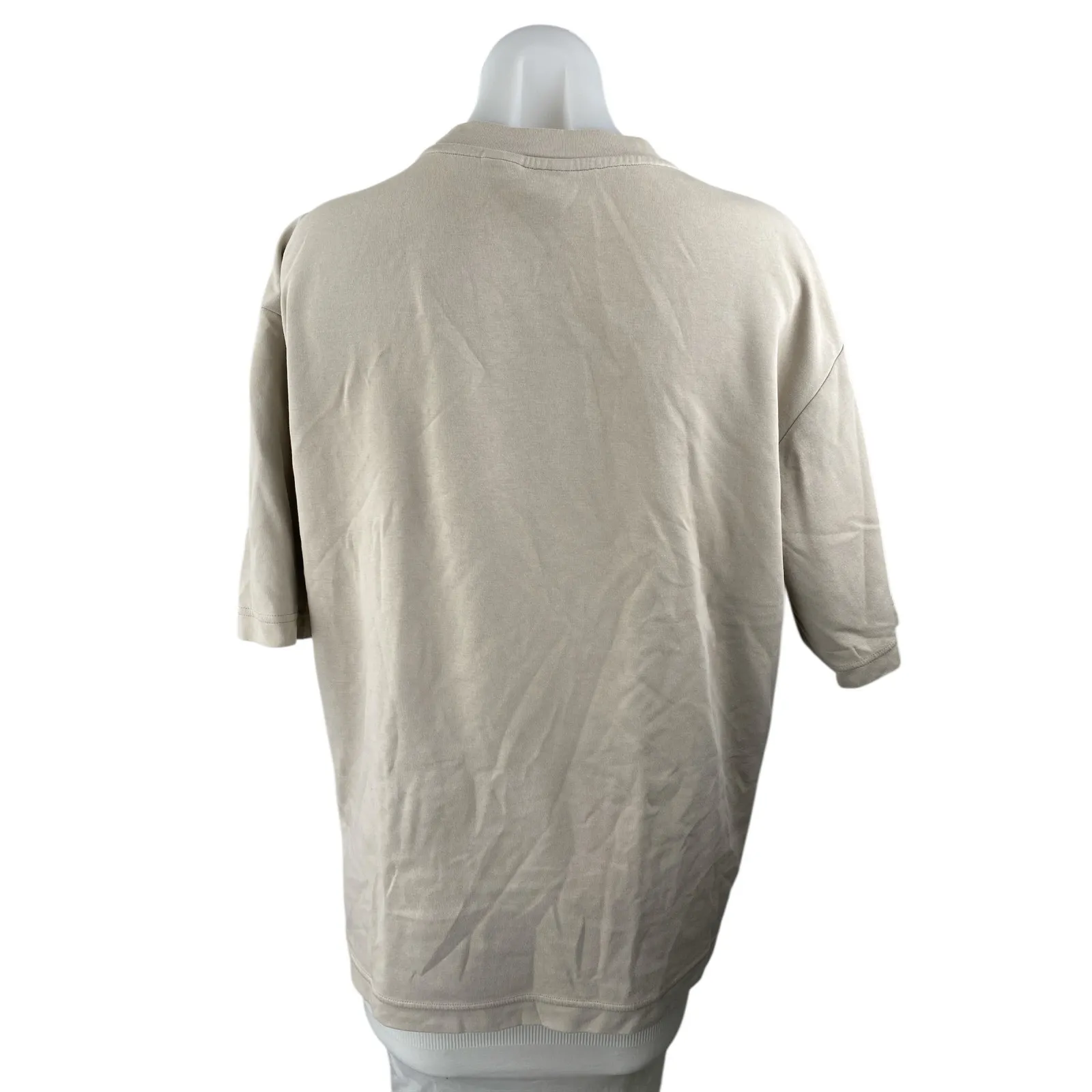 Uniqlo Airism Womens Beige Short Sleeve Crew Neck Basic Tee T-Shirt Top Size L - Image 2