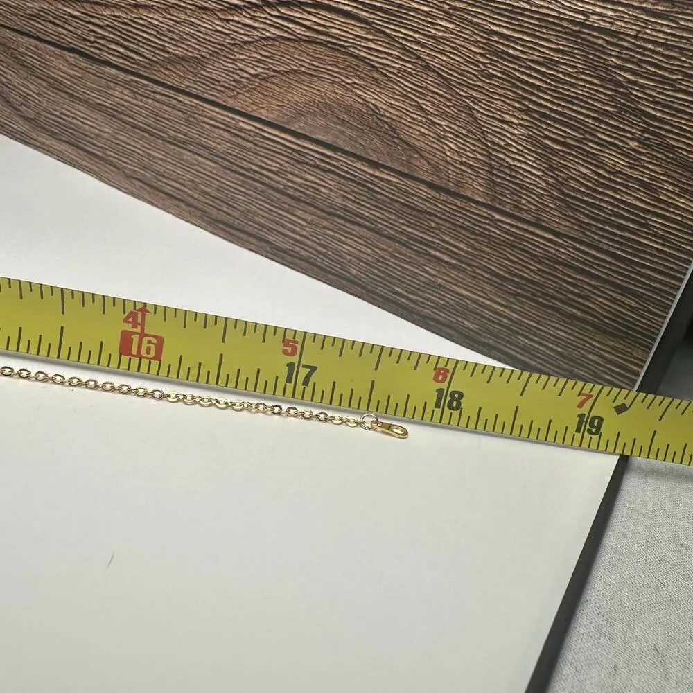 Purple Pansy Flower Rhinestone Center Pendant Gold Tone Chain Necklace - Image 9