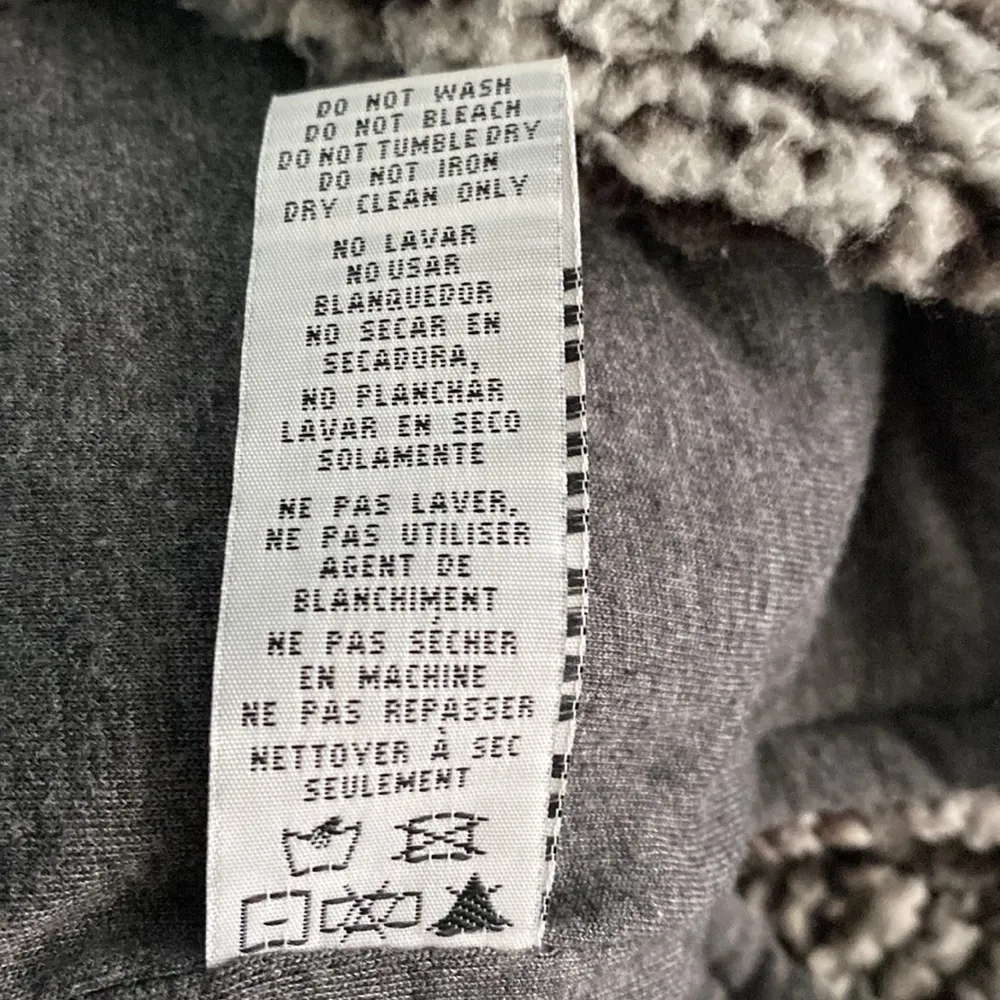 Altar’d State Small Wubby Teddy Sherpa Quarter Zip Pullover Jacket Gray S - Image 6