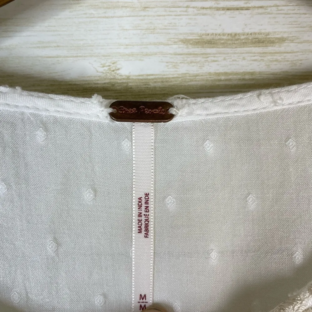 Free People White Boho Embroidered Eyelet Tunic - Image 5