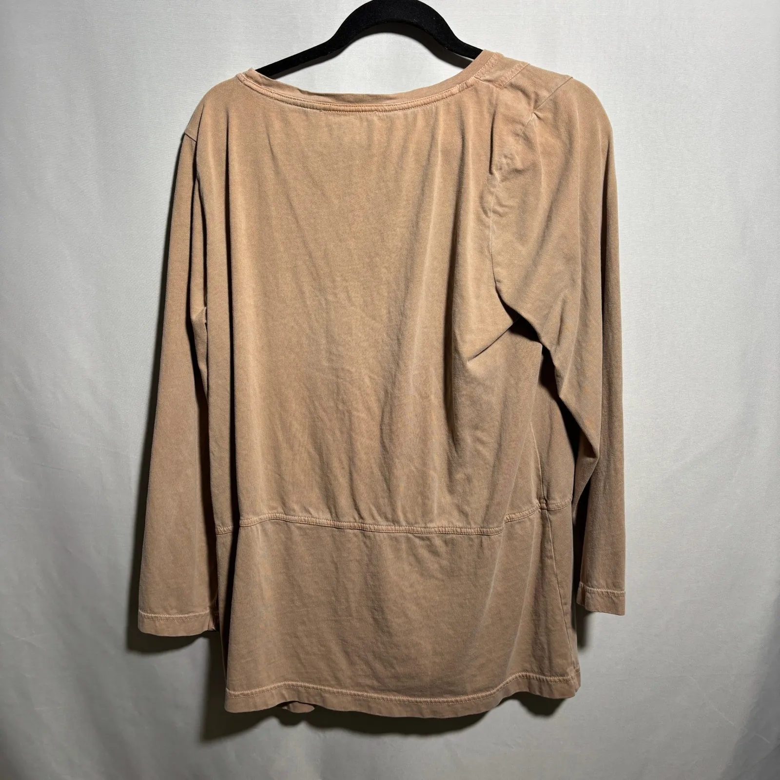 Pure Jill J. Jill Tan Soft Knit Tunic Top Womens L Organic Cotton Lagenlook‎ Size L - Image 2