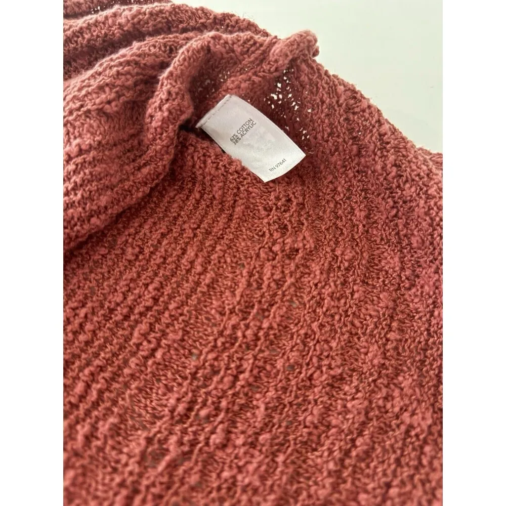 J Jill Womens Small Rustic Oversized Vneck Short Sleeve Tunic Thick Sweater Knit - Image 3