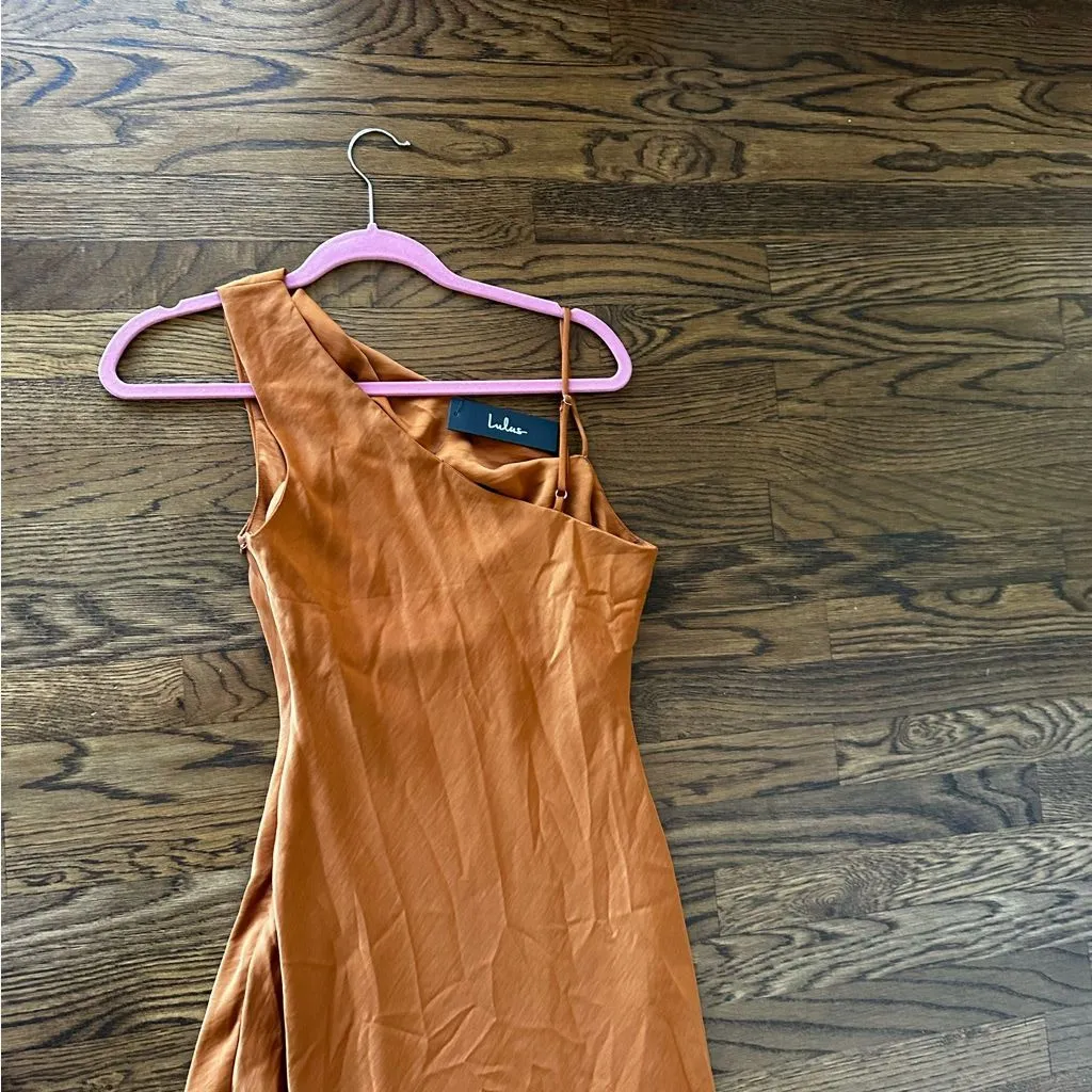 Lulu's One Shoulder Rust Dress - Image 13