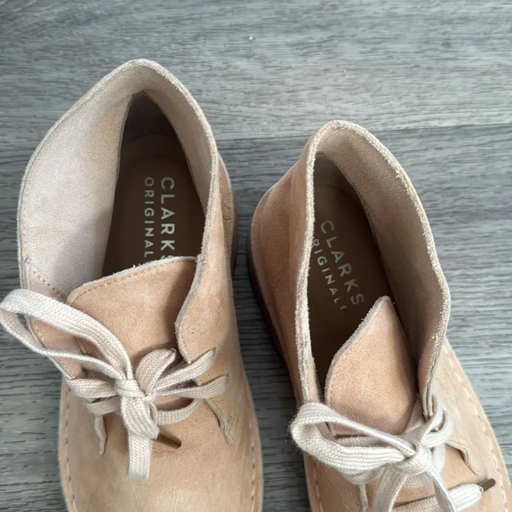 Clarks Tan Ankle Boots 7 Lace Up leather booties - Image 4