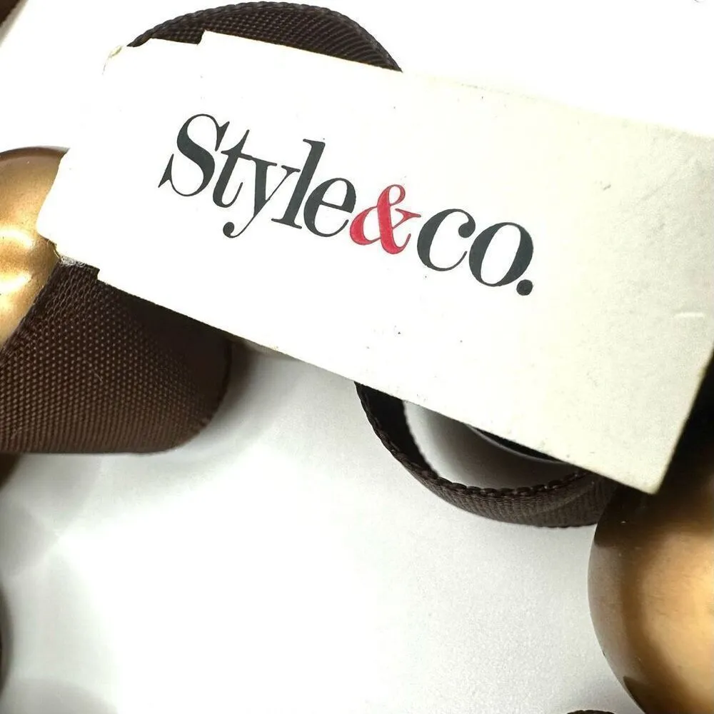 Style& co. Brown Faux pearl ribbon bracelet - Image 4