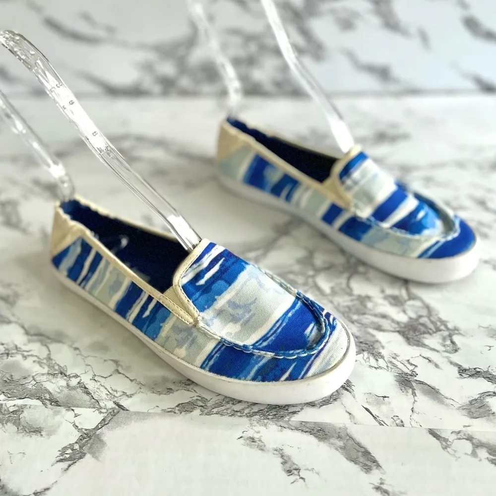 Tommy Bahama Elina Sneakers Blue Waves Nautical 6.5 Coastal Casual - Image 7