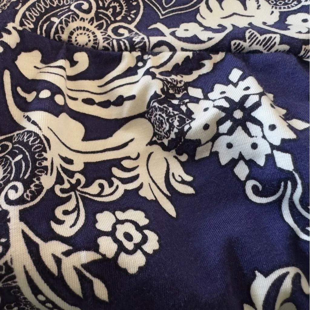 NWT Michael Lauren Pablo Core Pants w/Shirring Blue/White Small - Image 4