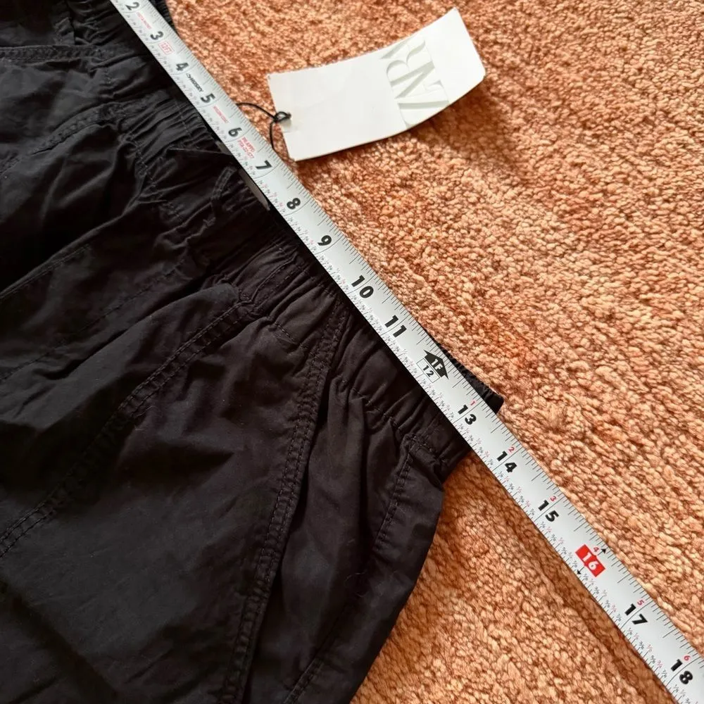 Zara Women’s Black Wide Leg Cotton Pants Size XS Brand New - Image 11