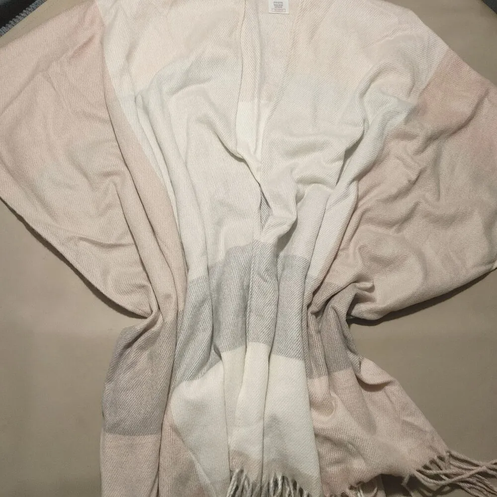 Woolrich Womens Striped Poncho Wrap One Size Fits All Soft Polyester/Viscose Bl - Image 5