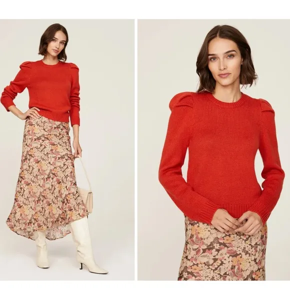 10 Crosby
Red Puff Sleeve Sweater - Image 2