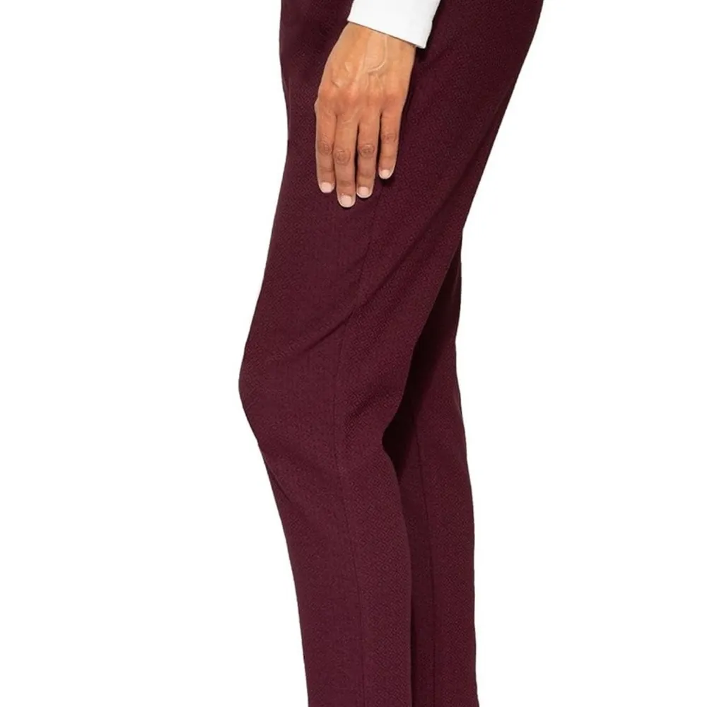 Nwt Mario Serrani textured pull o. Pants, burgundy size M super streeeetttcchhhh - Image 2