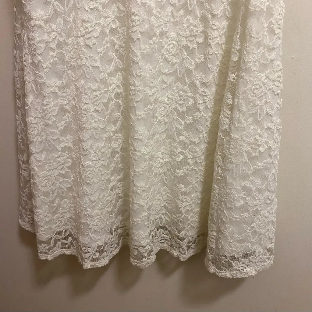 Love Squared Womens Ivory All Lace Midi Tank Dress 2X 2XL A Line Bust 46” - Image 5