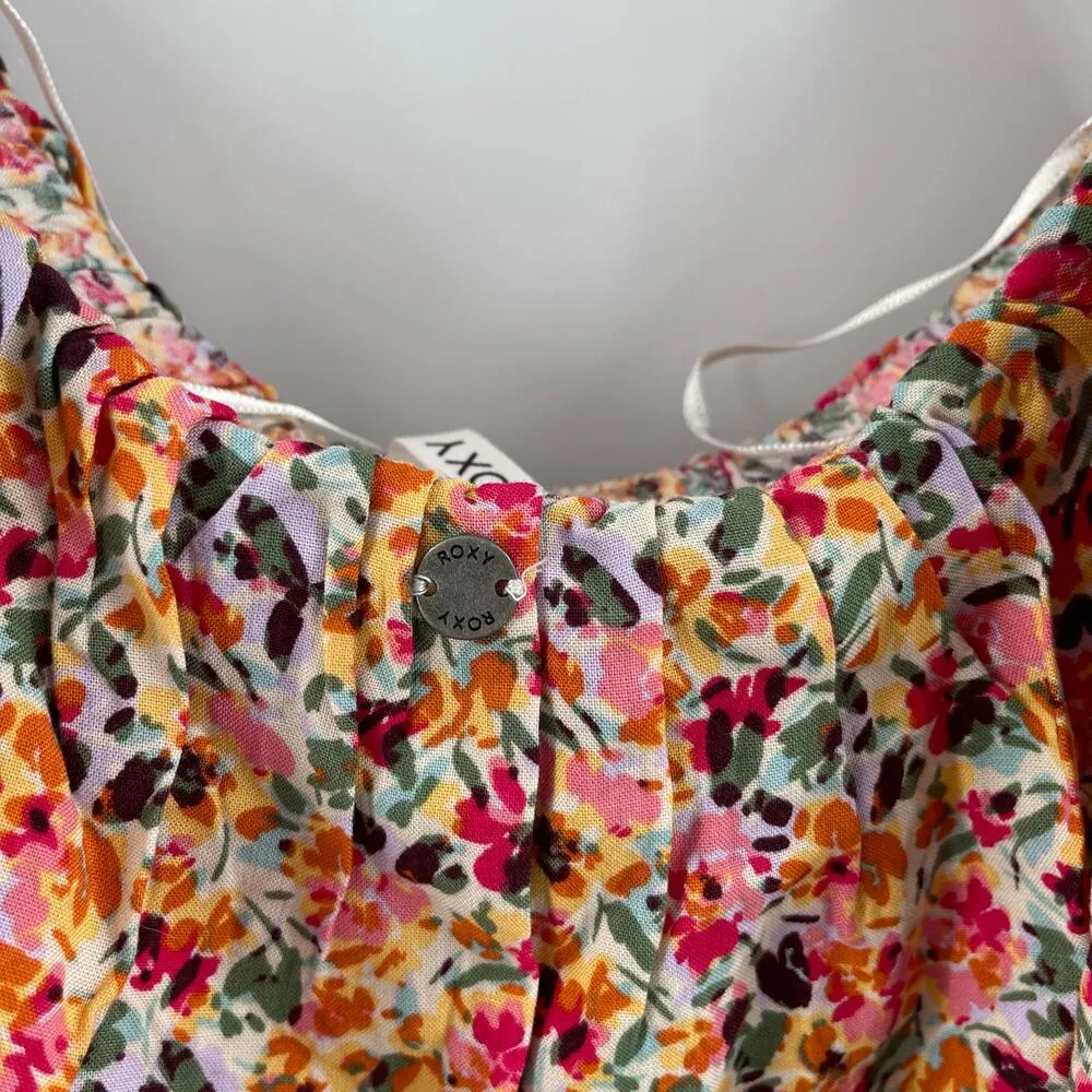 ROXY Romper Size Medium NWT Floral Off the Shoulder Another Day Printed Beach - Image 10
