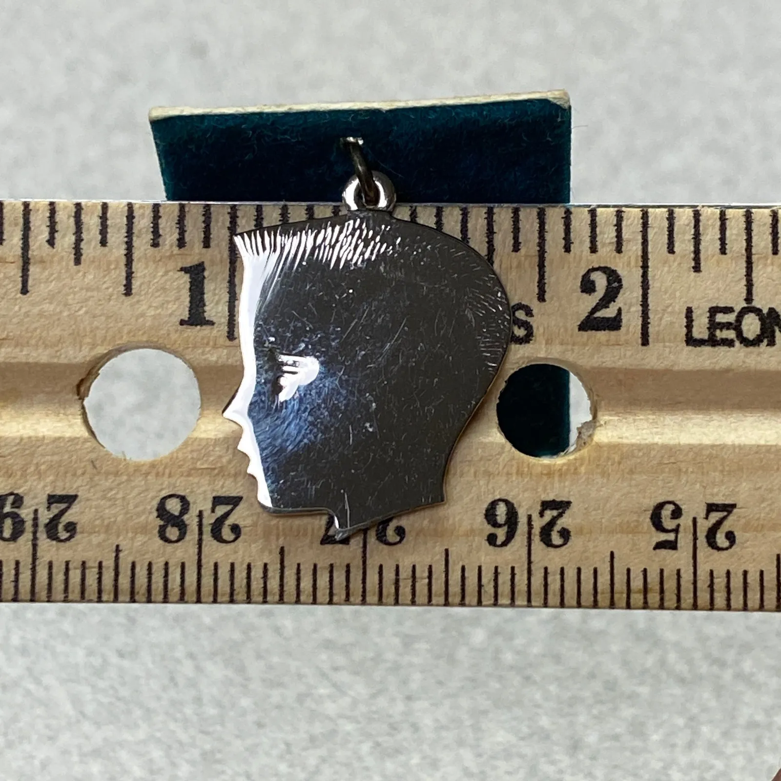 Vintage Sterling Silver Boy Head Profile Charm Pendant Engravable Keepsake - Image 3