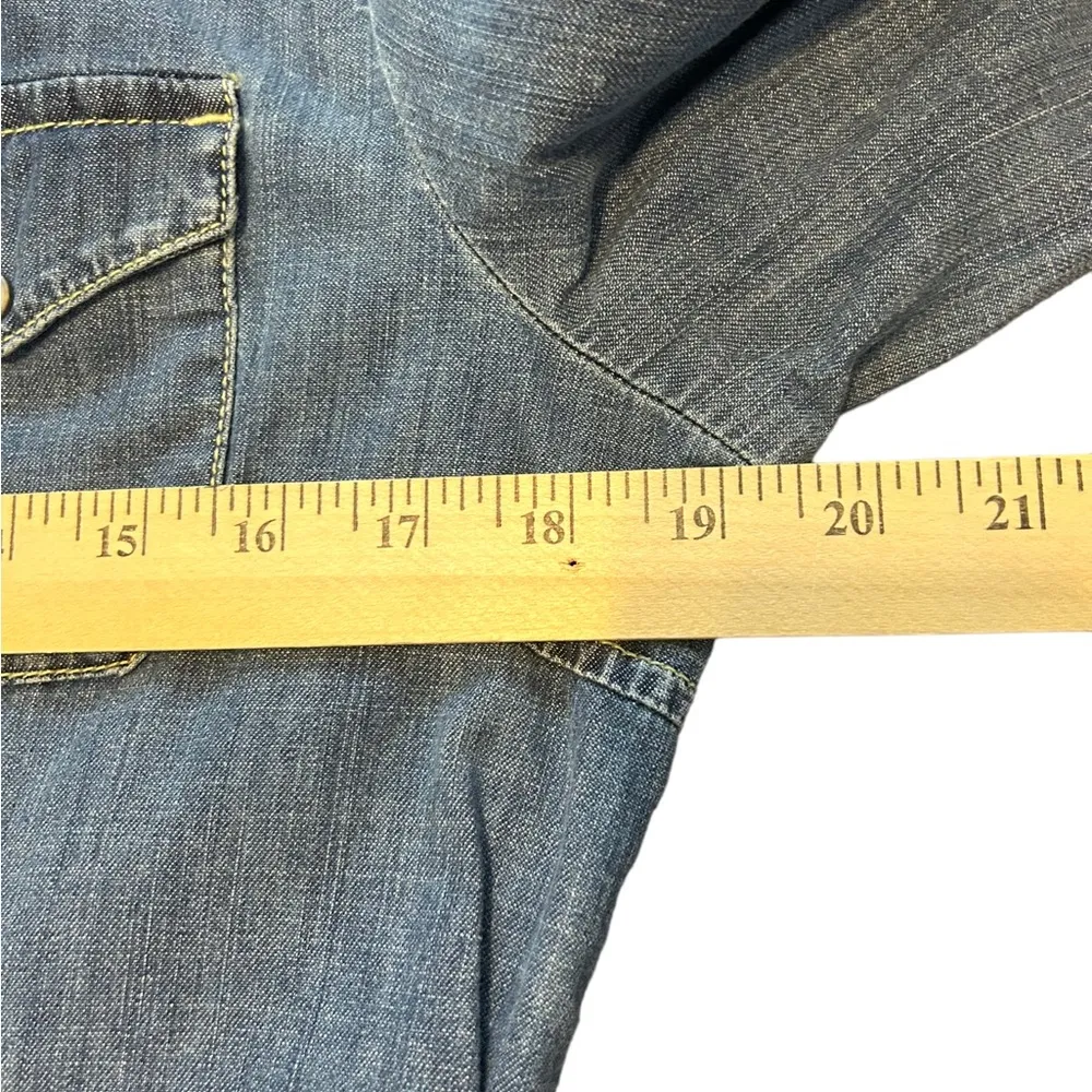 Tommy Hilfiger Denim Shirt Dress 100% Cotton Roll Tab Sleeves size 10 - Image 5