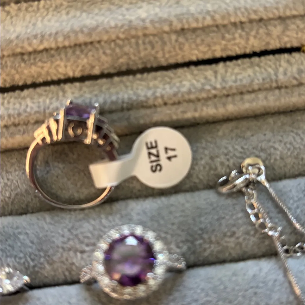 Pinks Jewelry Bundle lot, 925 silver gemstone rings earrings necklace - New - Image 10