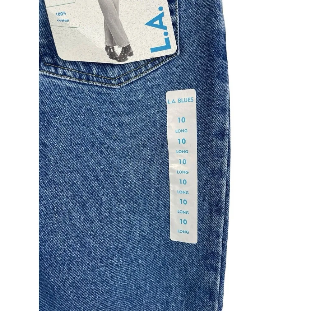 LA Blues High Waisted 90s Mom Jeans Straight Leg Size 10L  Slim Fit NWT - Image 9