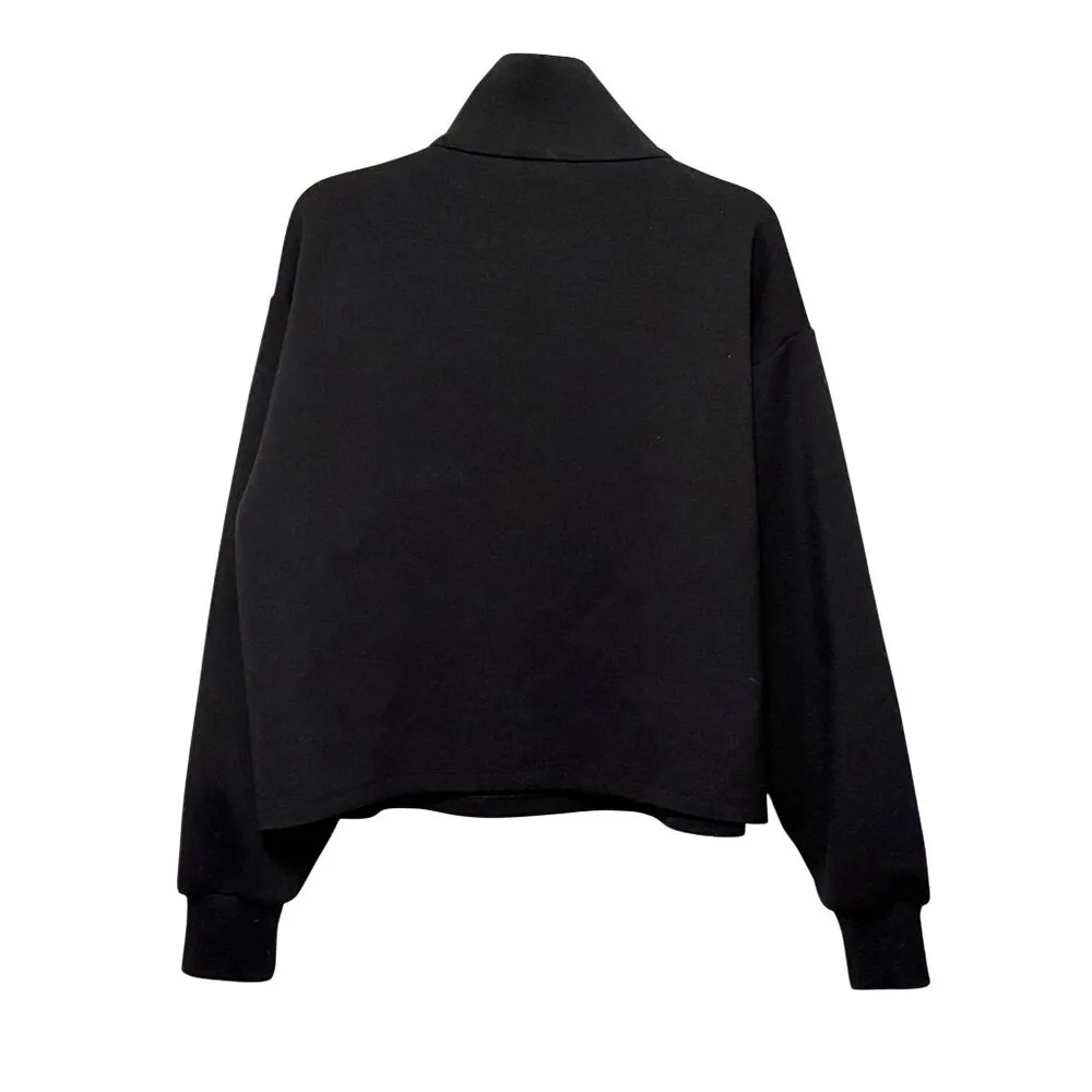 NWOT Aritizia Babaton Black 1/4 Zip Fleece Cropped Sweatshirt Top Size 2XS XXS - Image 7