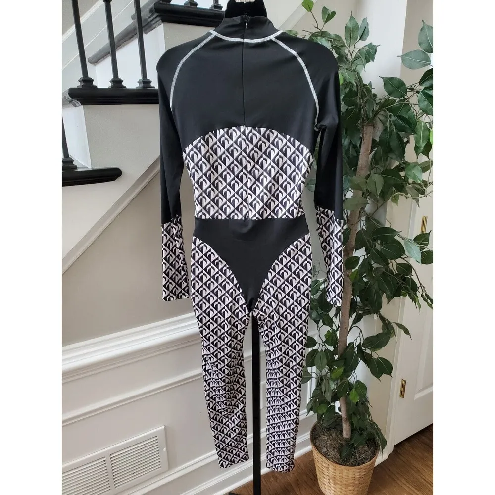 Lala Black Streetwear Autumn Fashion Skinny Slim Bodycon Jumpsuit Size Small - Image 6